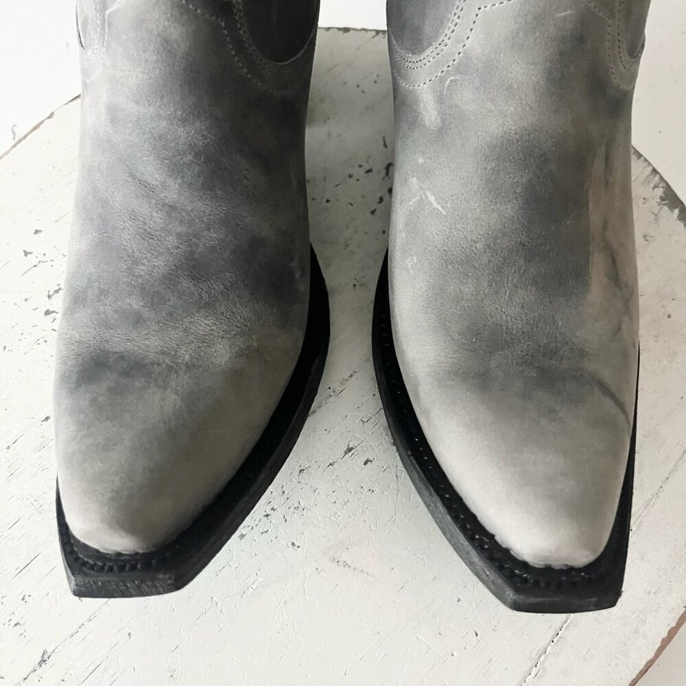 Lane EMMA JANE Womens Cowboy Boots 7.5 Gray Leather Western Cowgirl Mid Calf - Picture 8 of 13